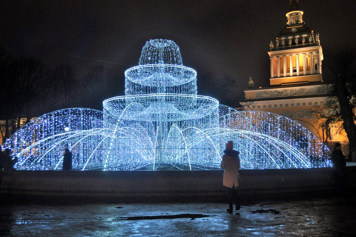 Новогодний световой фонтан. - Ольга 