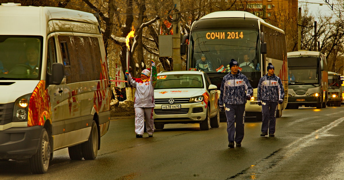 Олимпийский огонь в Самаре - Александр Сендеров