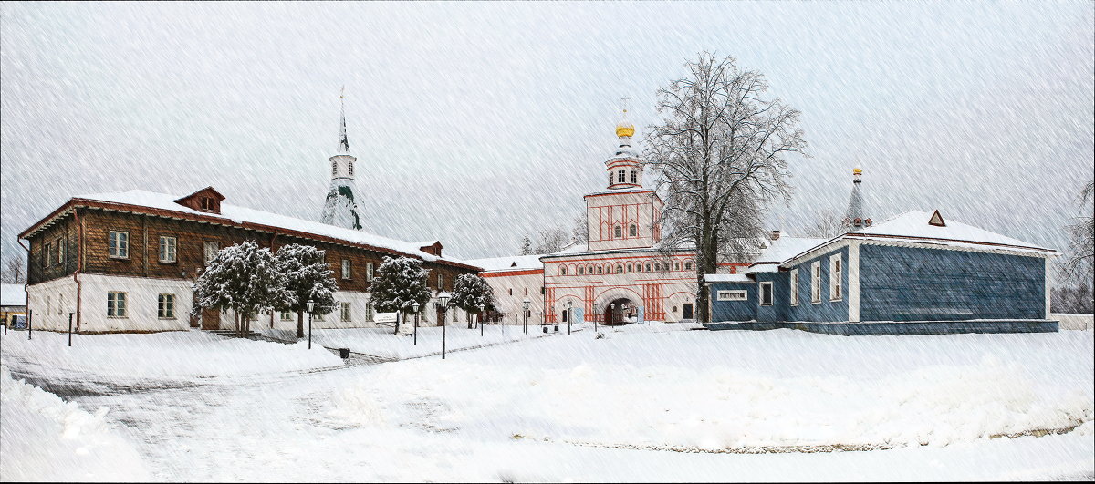 валдайские зарисовки(иверский монастырь),,а снег падал - юрий макаров