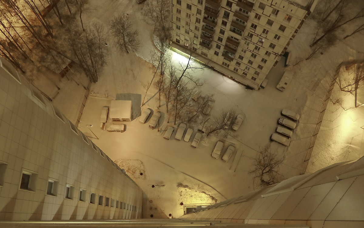 Ночной снегопад в Москве - михаил кибирев