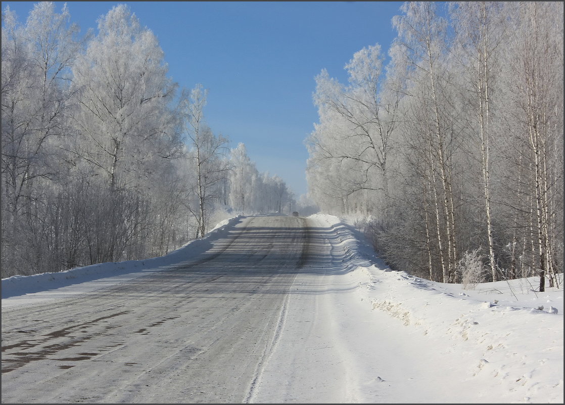 Сибирь зима дорога