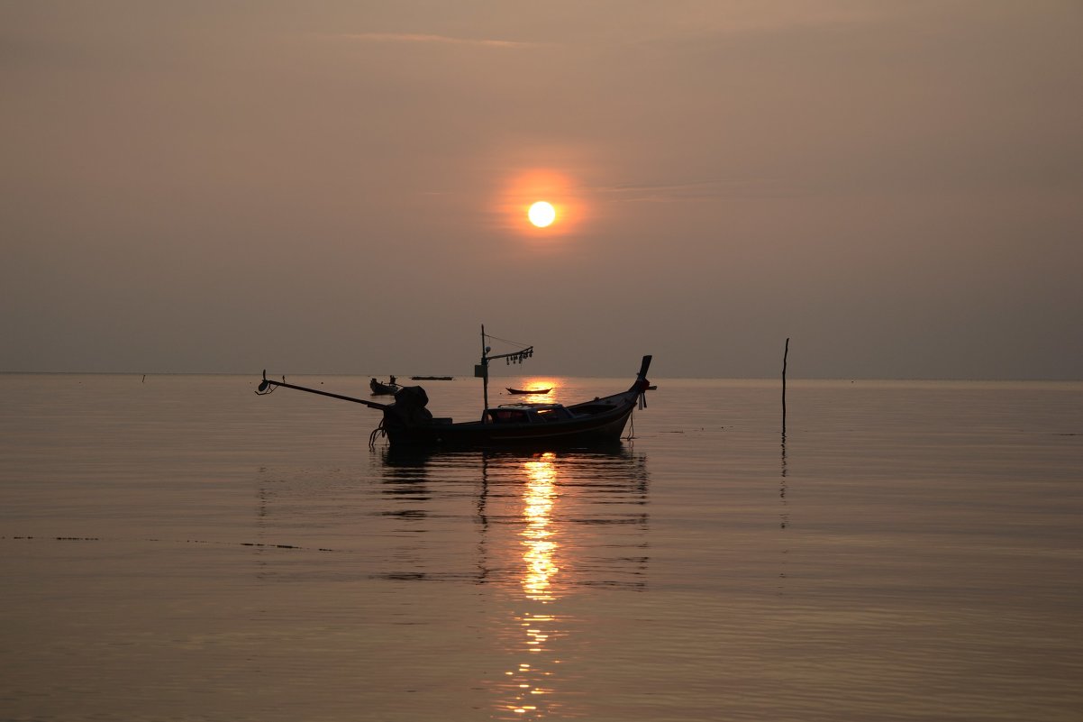 закат, пляж Nathon, остров Самуи, Таиланд - Ната 