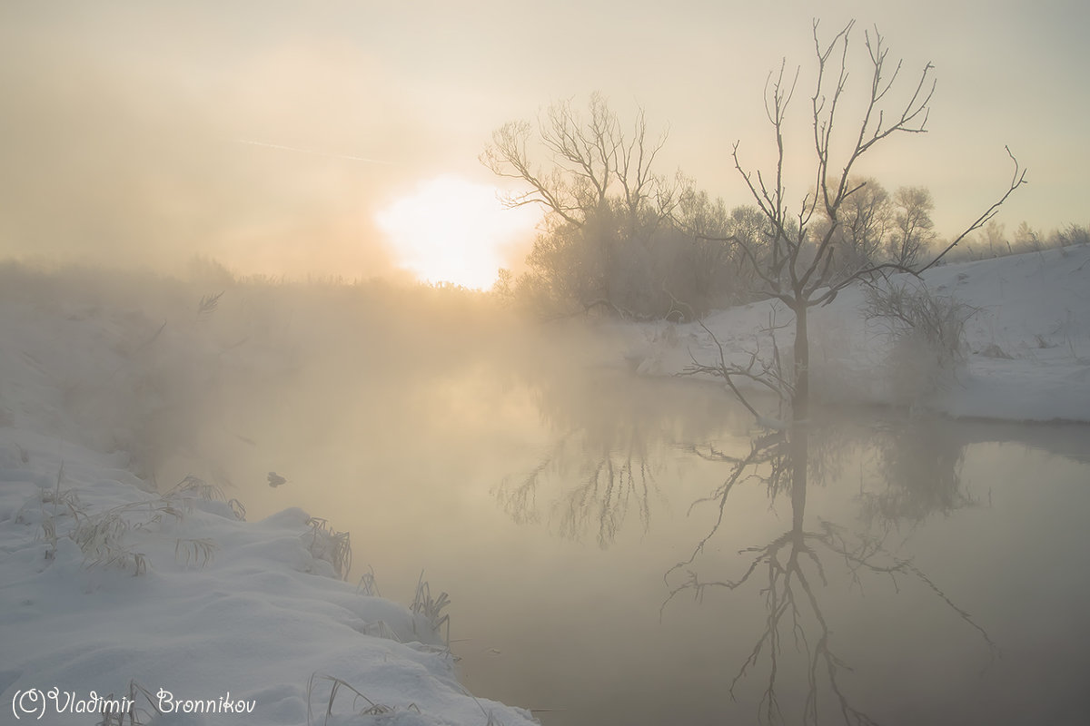 Зимний пейзаж в морозное утро - Владимир 