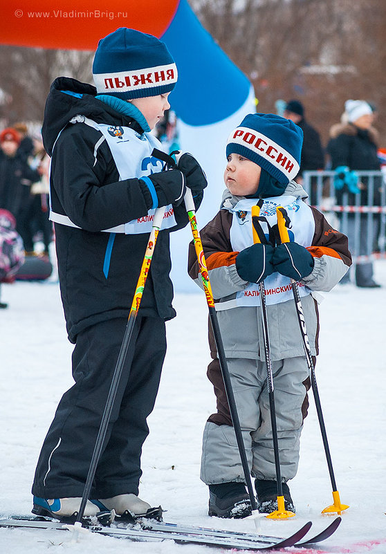 Самый маленький участник лыжни России 2014 в Санкт-Петербурге - Владимир Бриг