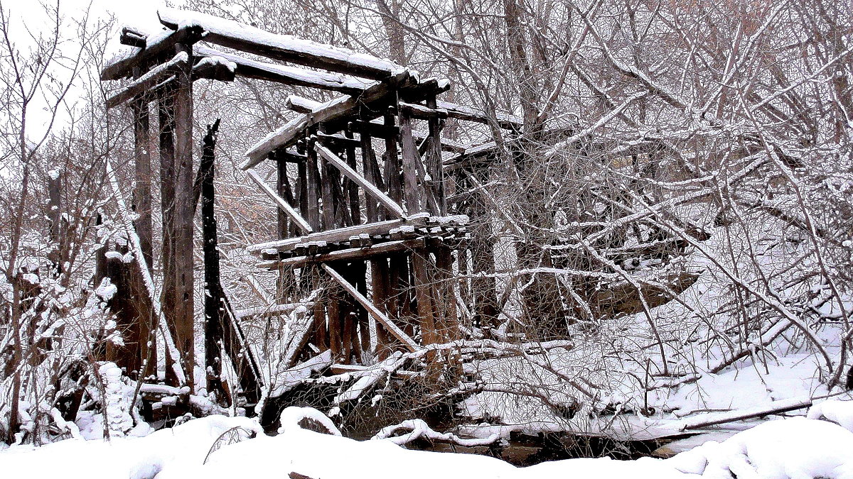 Остатки старого деревянного моста... - Александр Зотов
