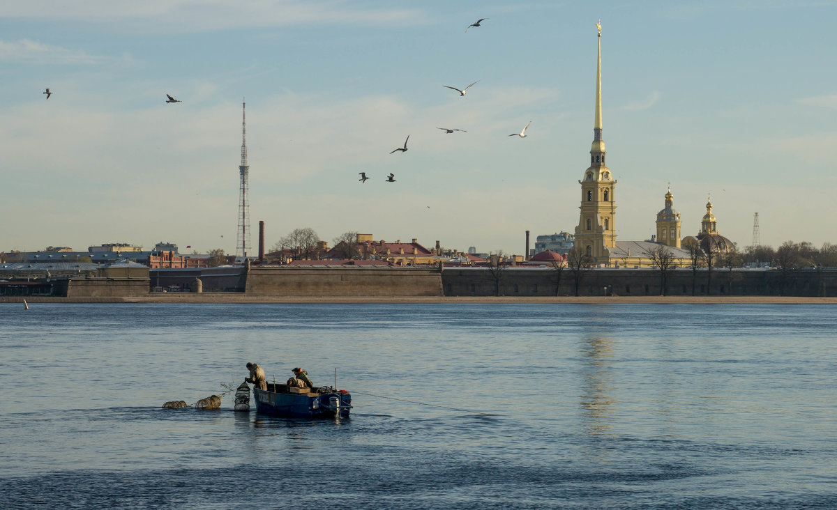 Питер. Рыбаки на Неве. :: Олег Козлов – Социальная сеть ФотоКто