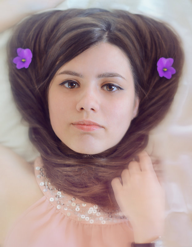 Причёска с цветами - Анастасия Долинская