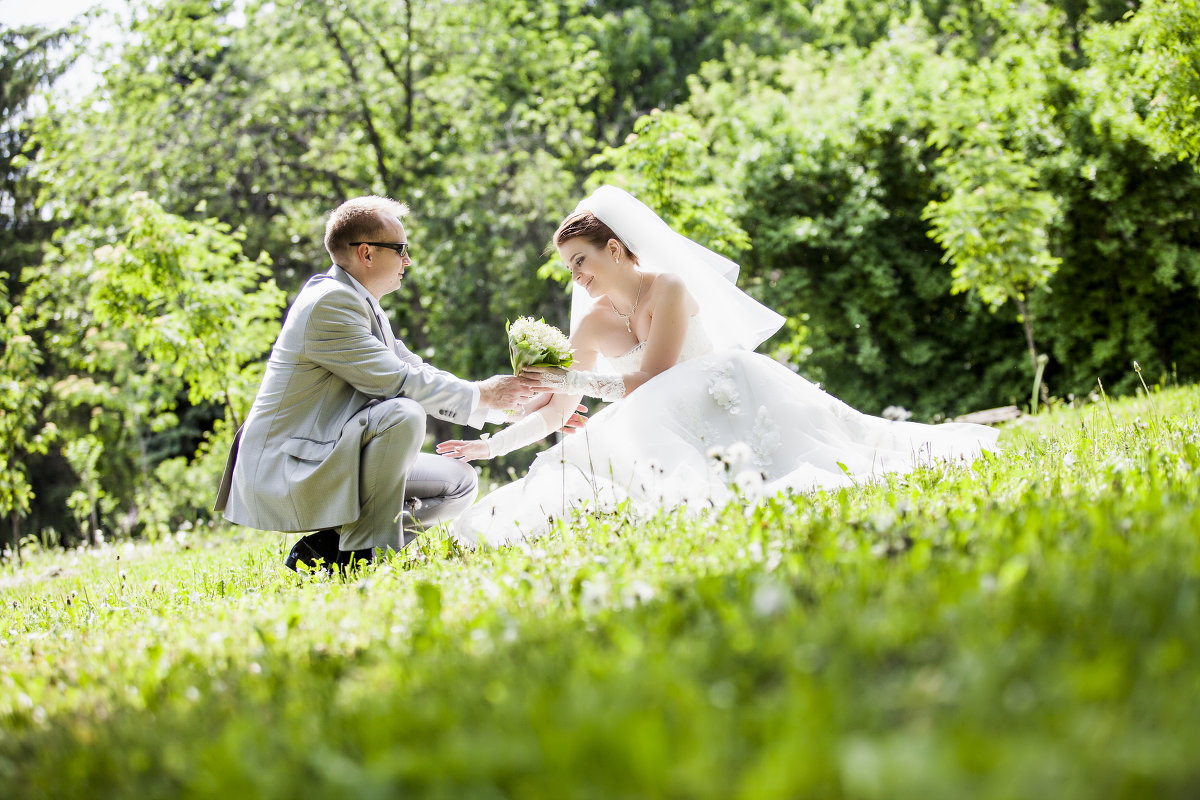 свадебные фото в парке победы