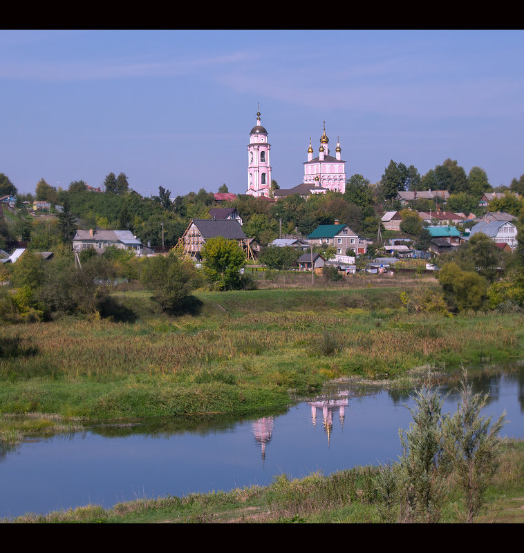 Вид с холма. г. Боровск.  Храм Бориса и Глеба - Эльмира Суворова
