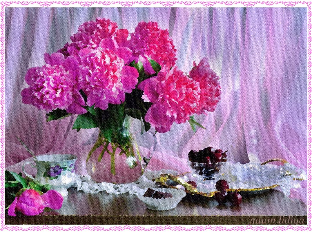 ...когда пион цветет в июне...Подарок для Валентины Коловой - Лидия (naum.lidiya)