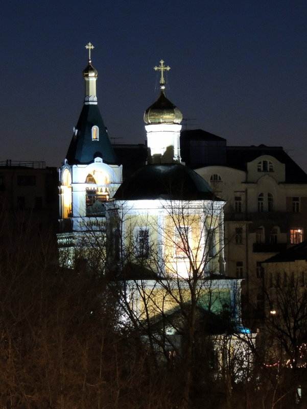 Церковь Илии Пророка в Обыденском переулке ночью - Игорь 