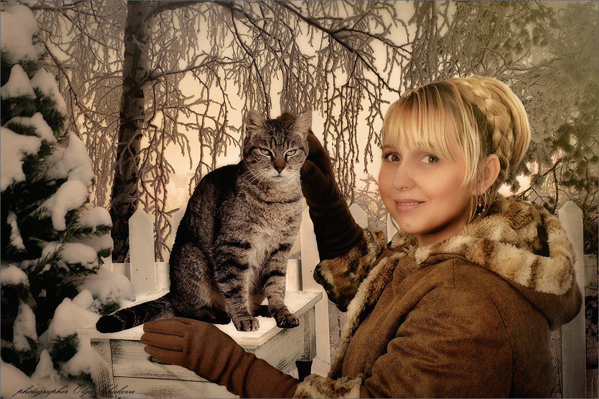 Первый снег и кошка - Olga Zhukova
