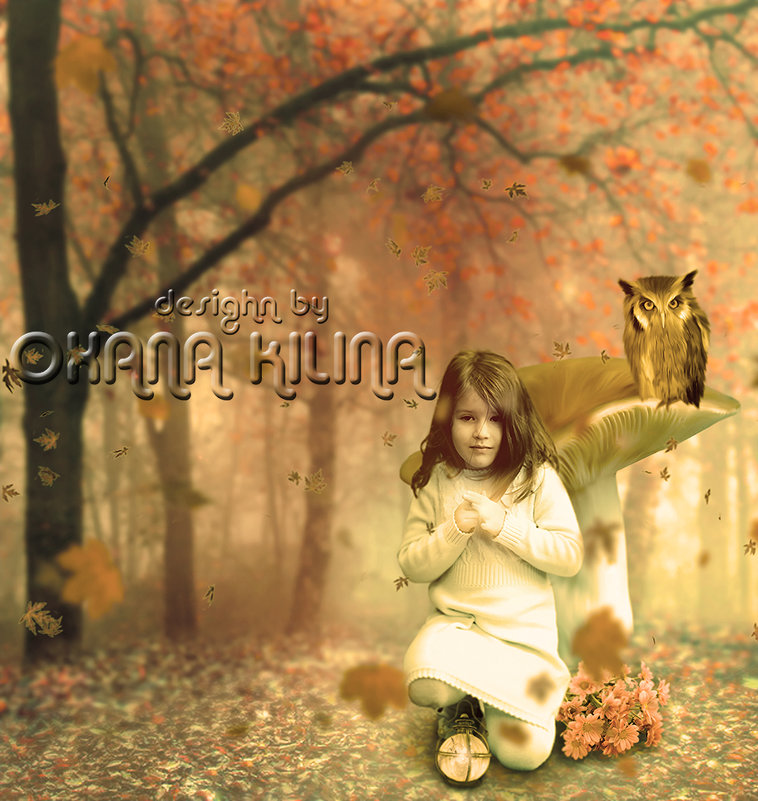 Детский коллаж "Фантазия", тёплые тона. Специально для тех, кто не любит холод)))) - Oxana Kilina