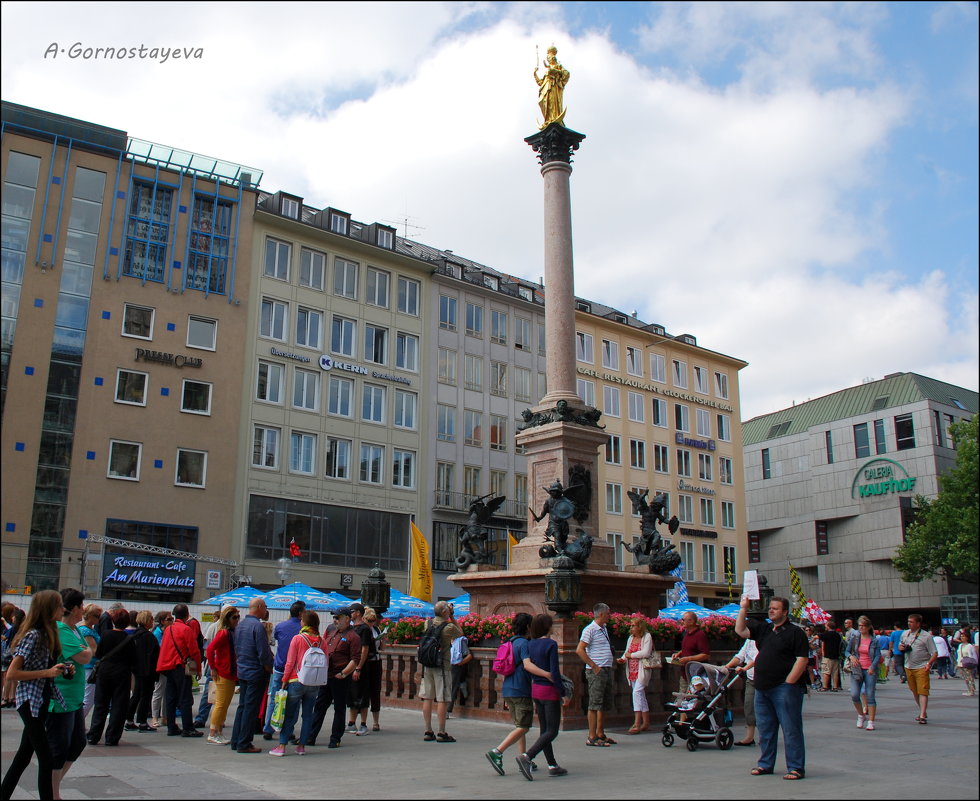 Колонна Марии на площади Мариенплац. - Anna Gornostayeva