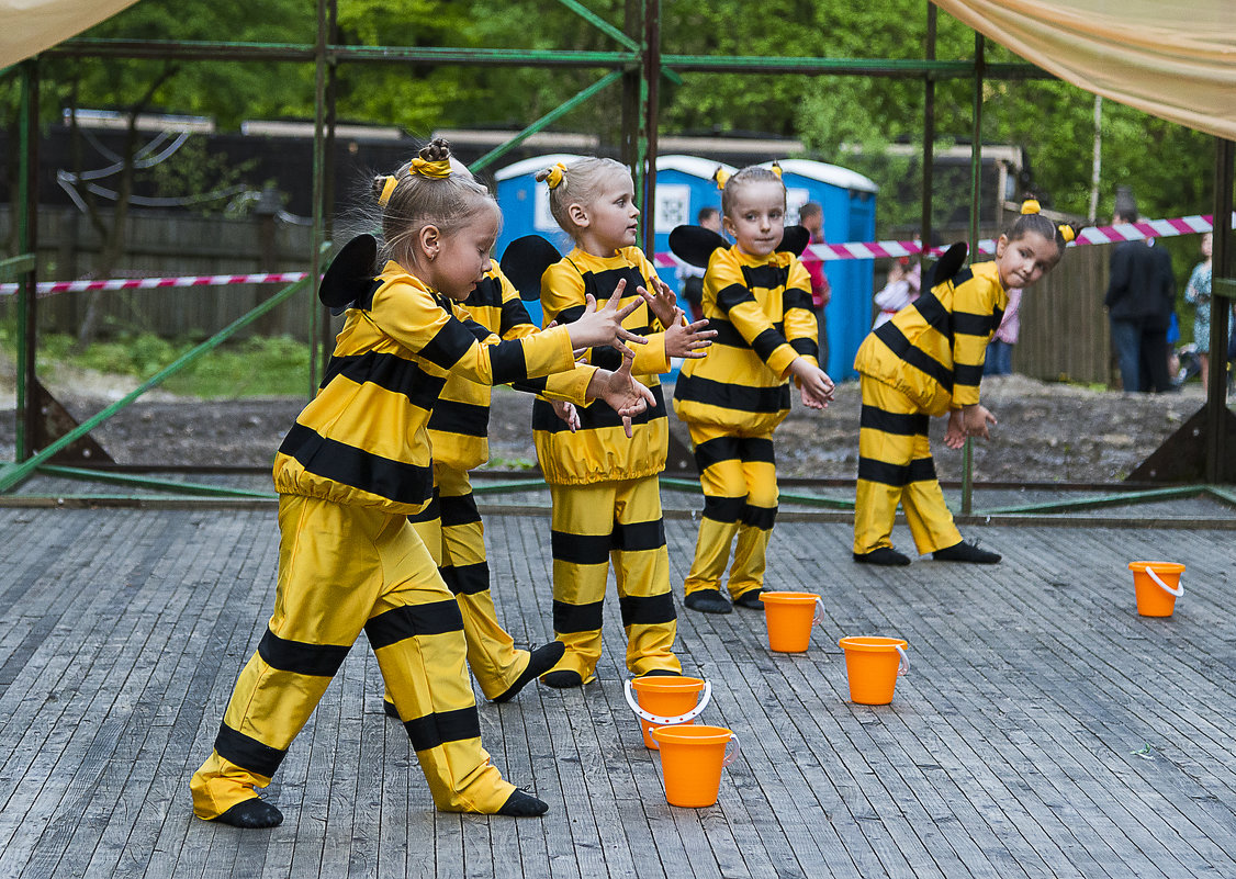 Group of little girls on stage in costume bee - Сергей 