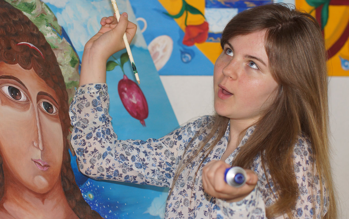 Лиза рассуждает о живописи ....., пробуя красками на картине мамы.) - Елена Мартынова