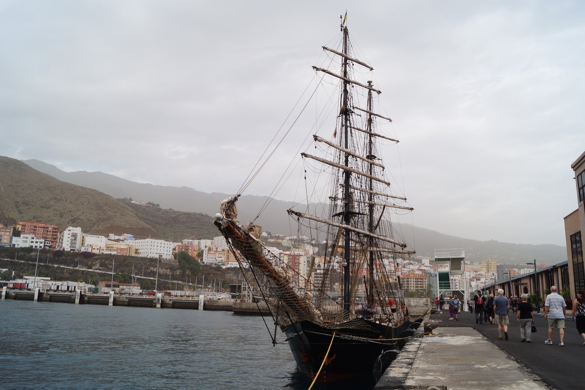 Мачтовый корабль в порту острова Пальма - Natalia Harries