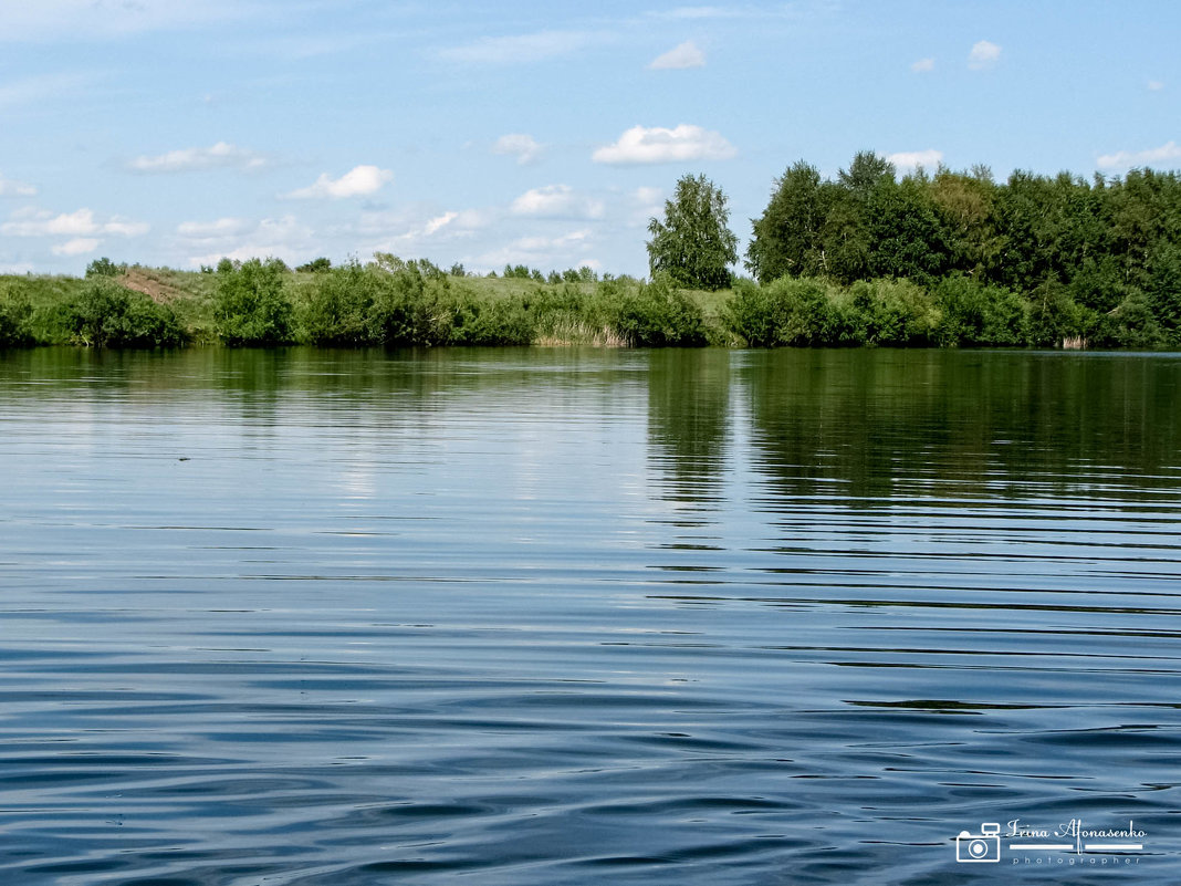 Водная гладь с зеленой изгородью - Ирина Афонасенко