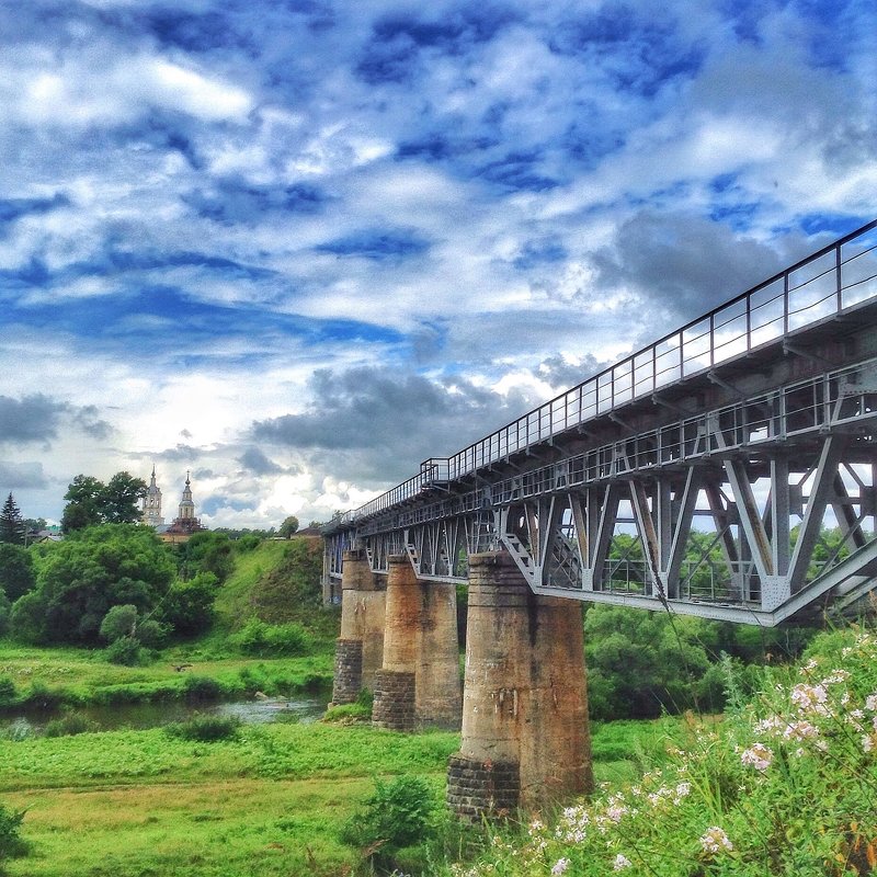 Железнодорожный мост речер реку Жиздра в Козельске - Ирина Бирюкова