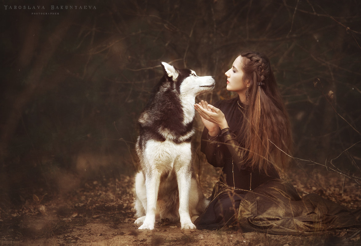 девушка и собака - Ярослава Бакуняева