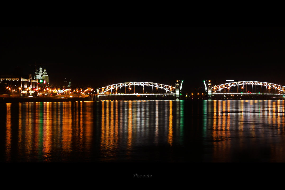 Вид на Смольный собор и  Мост Петра Великого (Большеохтинский мост) - Анастасия Олишенко