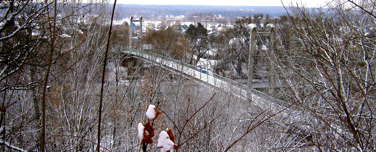 Пешеходный мостик через Оку зимой. - Борис Митрохин