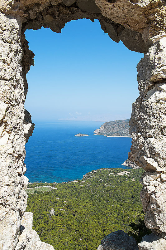 Вид из замка Монолитос, остров Родос, Греция - Алеся Пушнякова