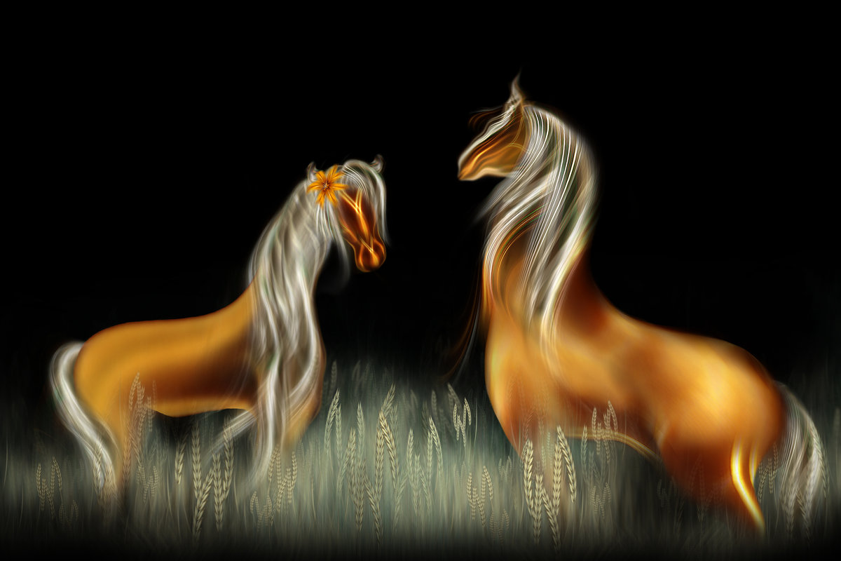 Две лошади арт