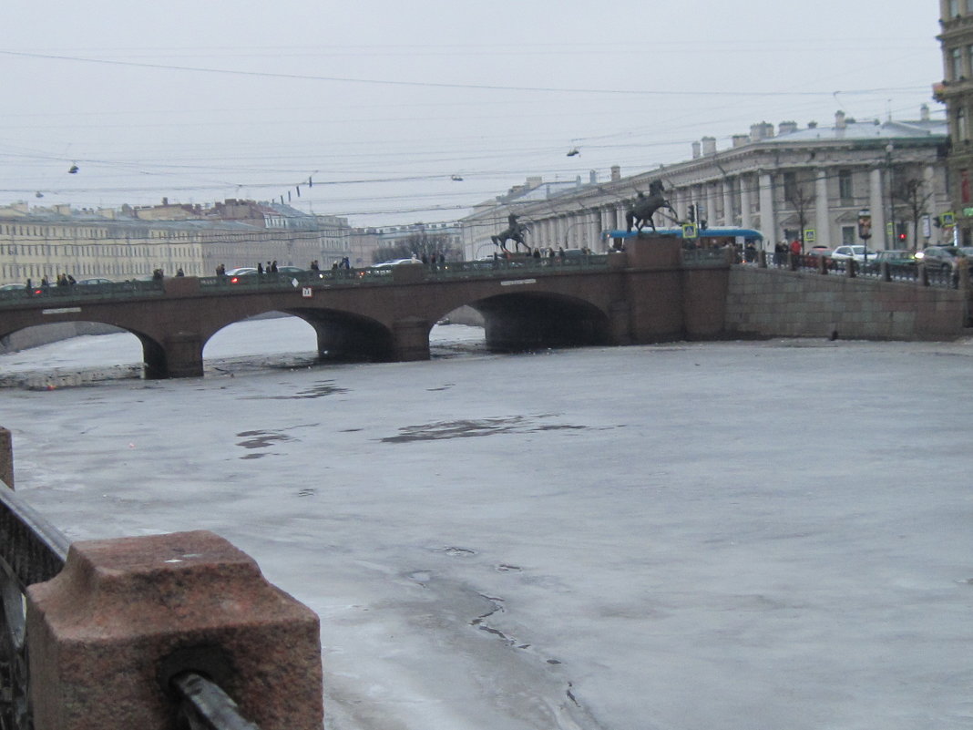 Фонтанка. Аничков мост. Март - Маера Урусова