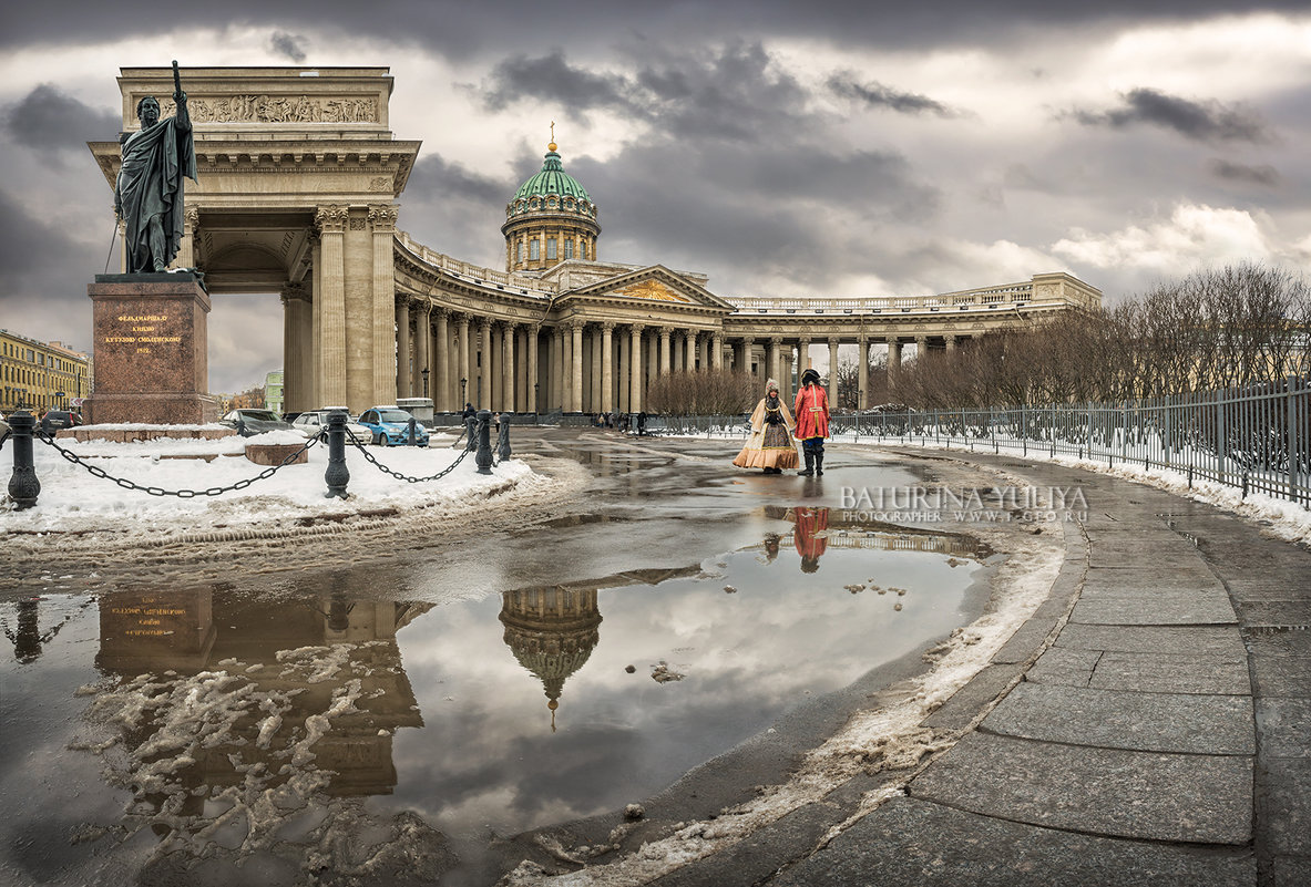 Казанский сквер зимой Санкт Петербург