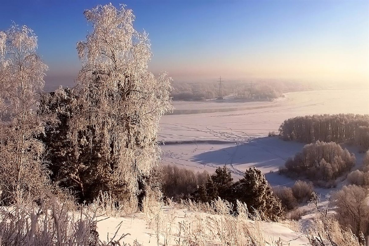 Нижневартовск зима река Обь