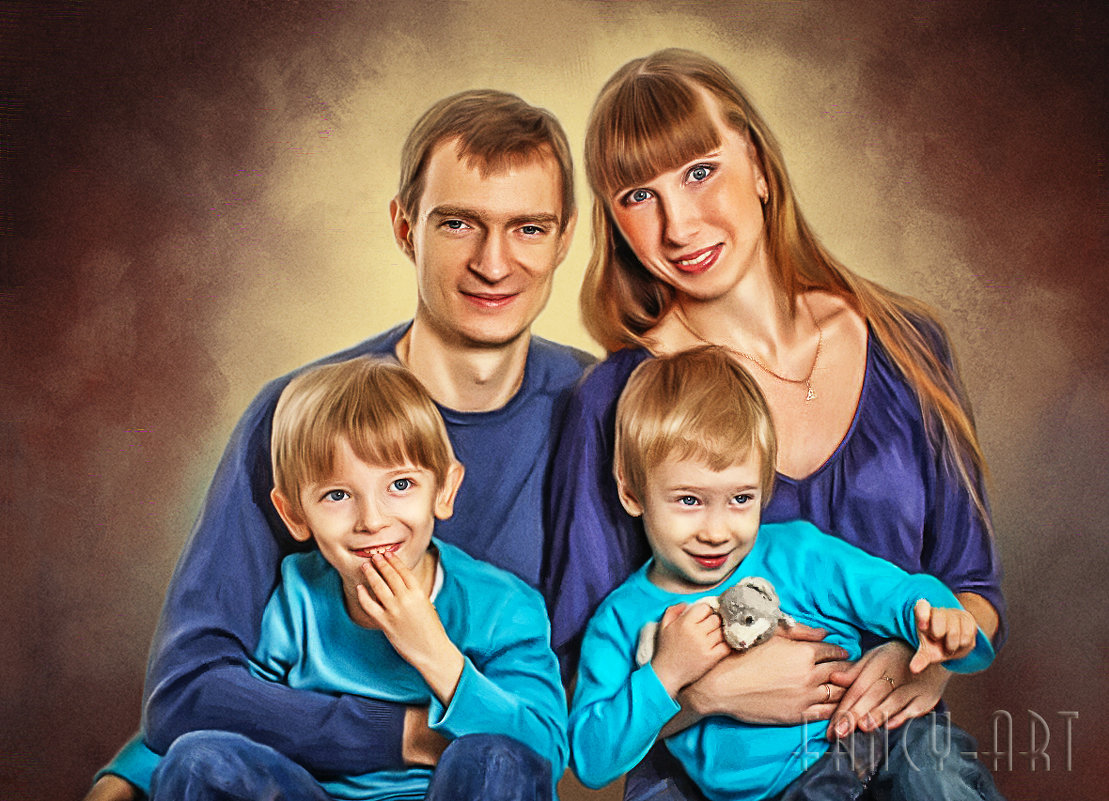 Рисунок из фото Семейный портрет - Лариса Соколова