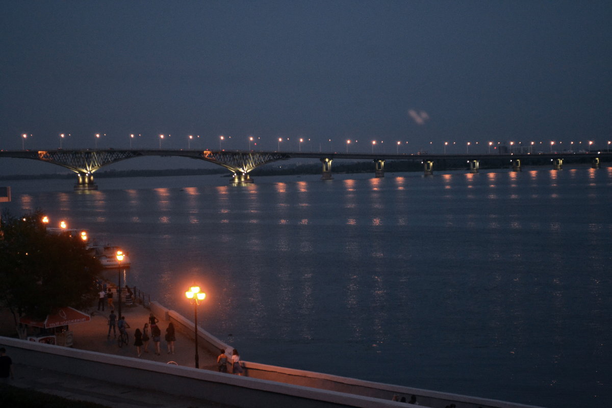 Мост через Волгу вечером - Марина Титкова