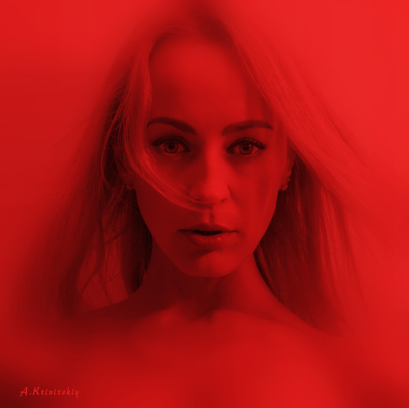 Red and beautiful portrait .. - krivitskiy Кривицкий