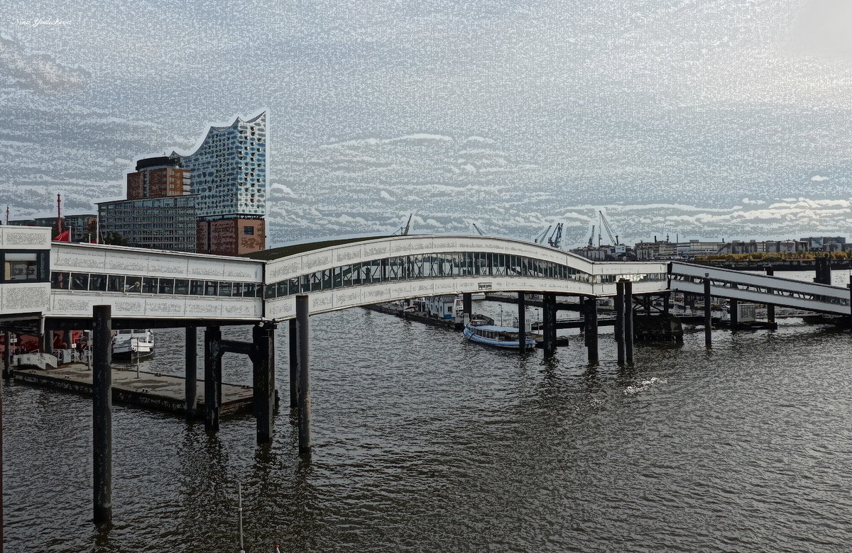 Hamburg. Elbphilarmonie und  Überseebrücke - Nina Yudicheva