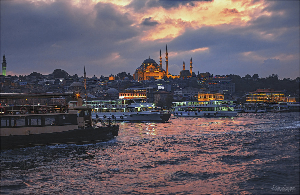 Вид на пролив Золотой Рог и мечеть Сулеймание в Стамбуле - Ирина Лепнёва