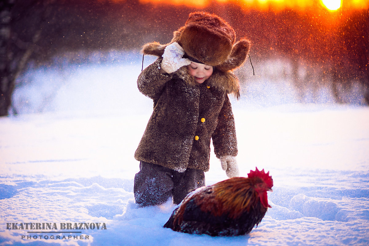 Photosession   Зимние прогулки прекрасны, обворожительные детки в фотосессии в деревенском стиле.  В - Екатерина Бражнова