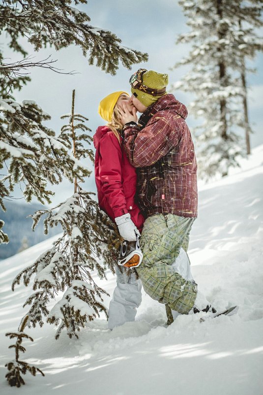Влюбленные на сноуборде - Павел и Валерия Красношлык