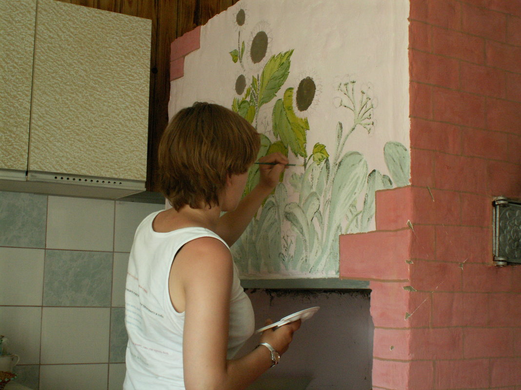 На даче отца облагоражеваем печь 2005 г. - Екатерина Климова