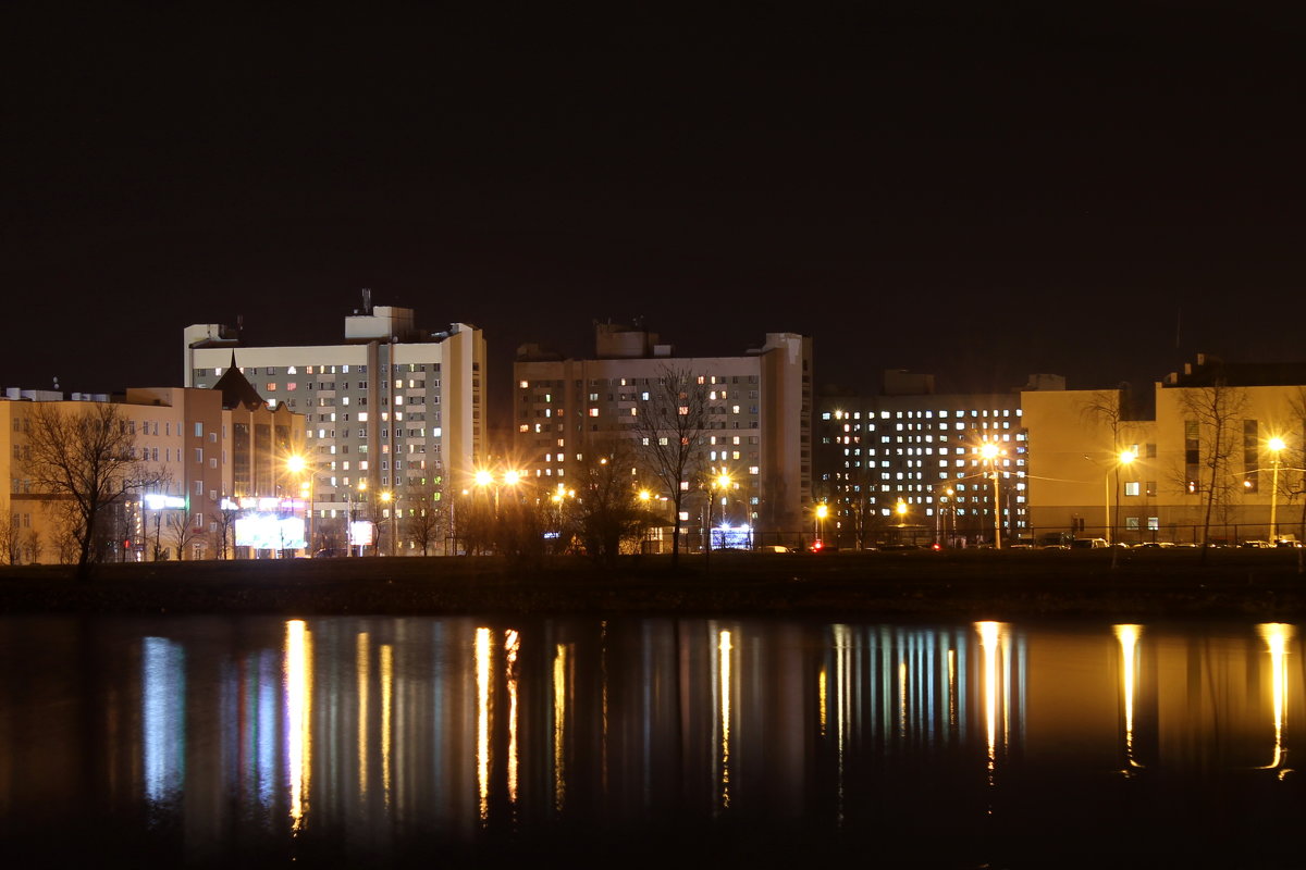 Отражение ночного города в холодной воде - Александра Романова 
