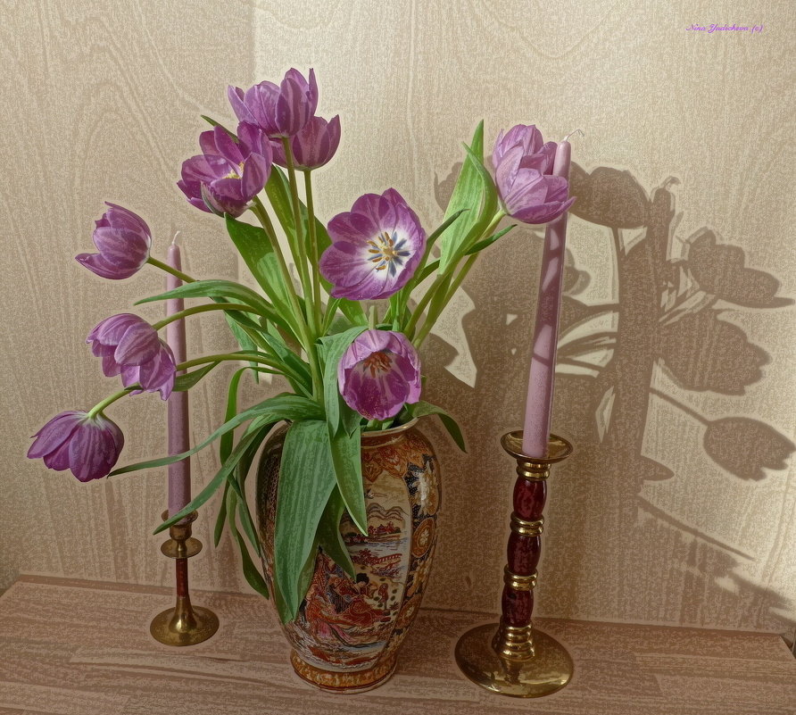 Тюльпаны и свечи - Nina Yudicheva