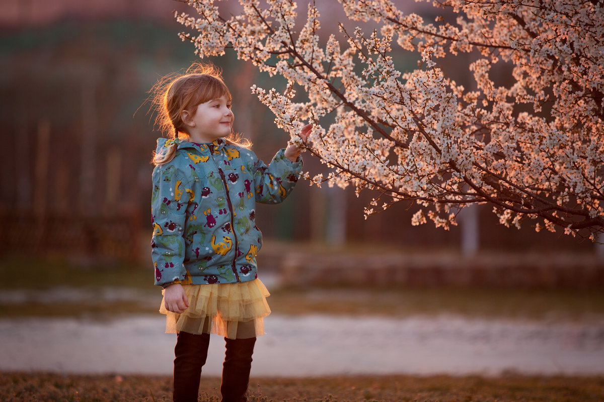 Моя девочка у цветущего дерева - Елизавета Тимохина