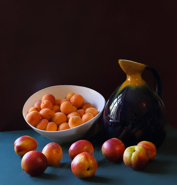 натюрморт с абрикосами и нектаринами - Николай 