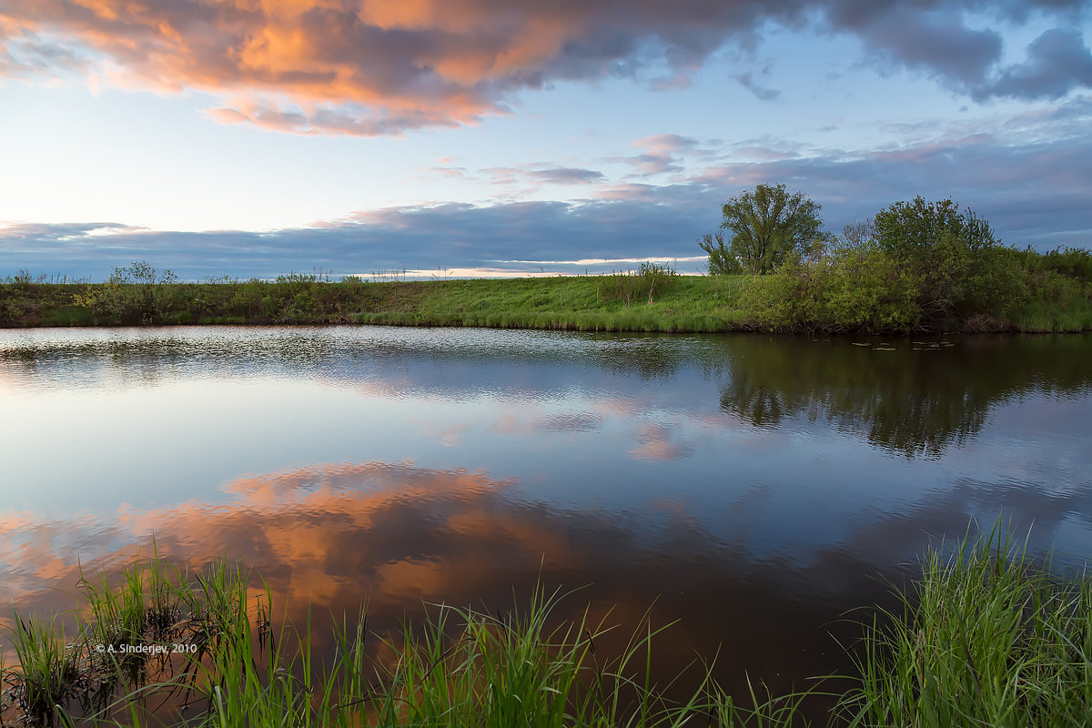 Вечерний пейзаж на речке - Александр Синдерёв