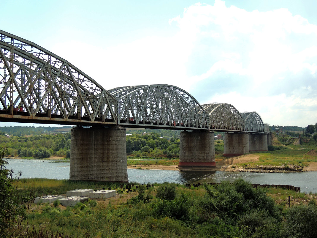 Железнодорожный мост Курского направления Московской железной дороги через реку Оку - Александр Качалин