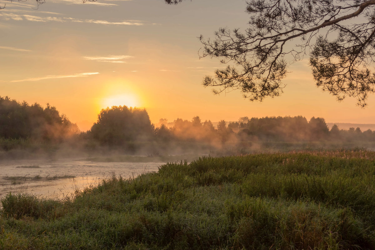 Рассвет на реке. Фото с красивой композицией - Наталья Чистополова