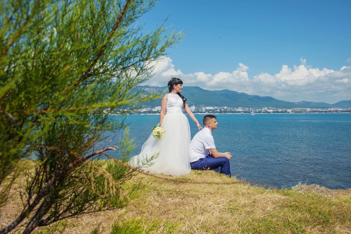 Жених и невеста смотрят на море - Виктория Балашова