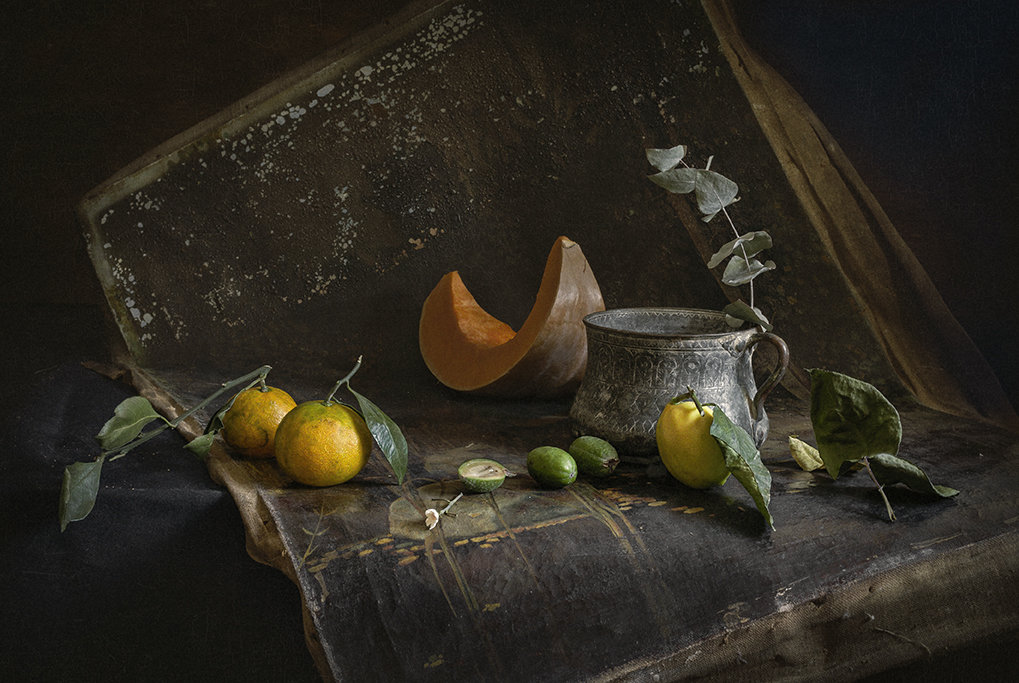 натюрморт с мандаринами и тыквой - Evgeny Kornienko