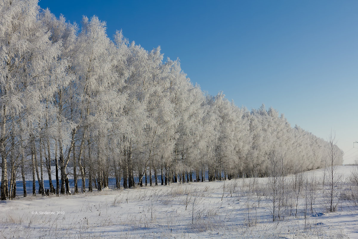 Морозный зимний пейзаж - Александр Синдерёв