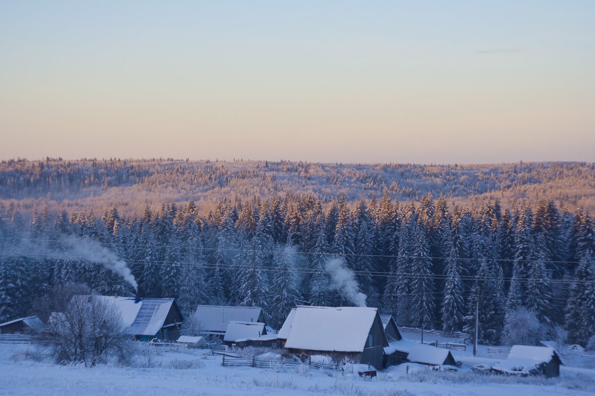 «Зимнее утро в деревне » - Александр Гладких